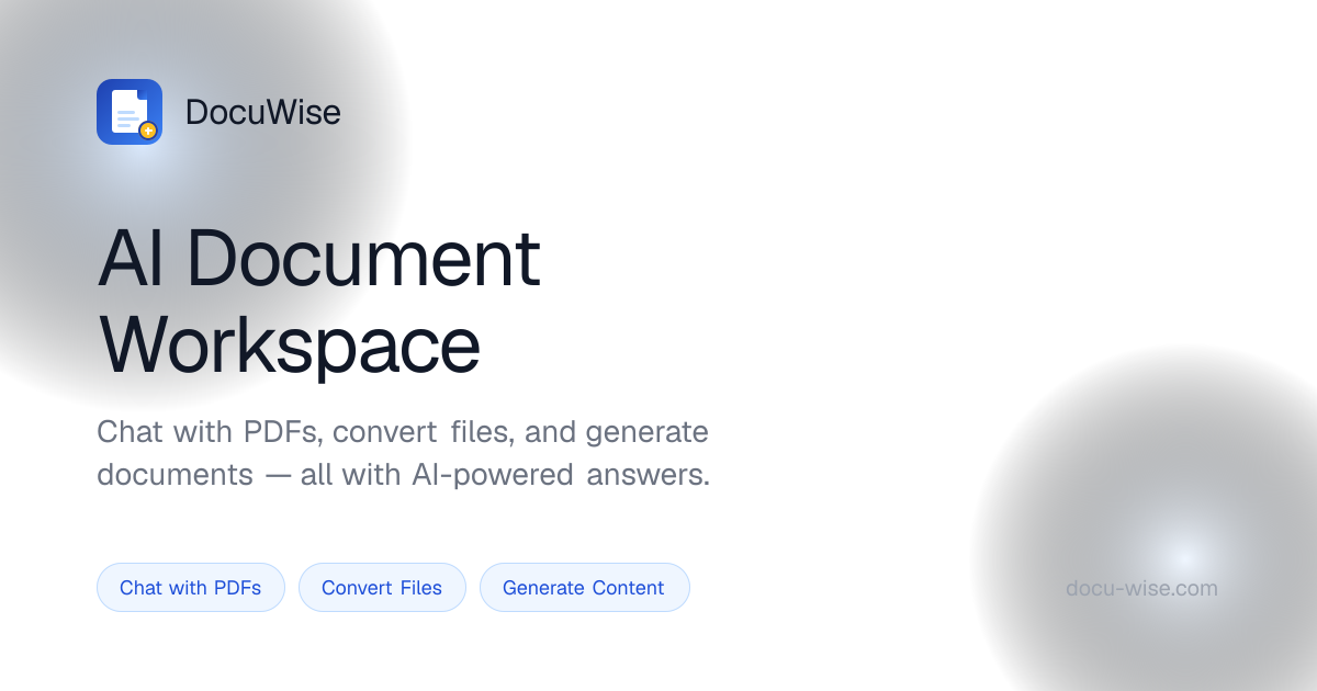 DocuWise — AI Document Workspace